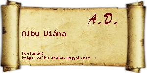 Albu Diána névjegykártya